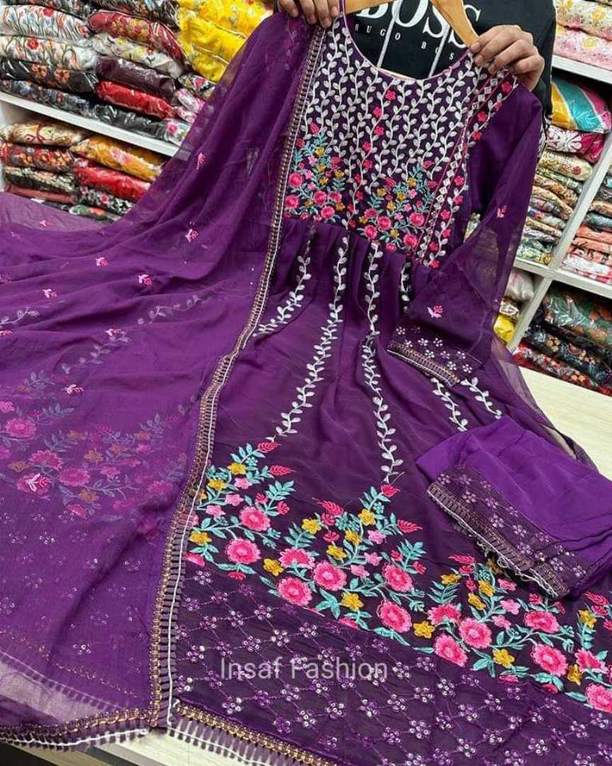 Premium,Quality,Indian,Georgette,Party,Wear,Ready,Nayra,Cut,Dress