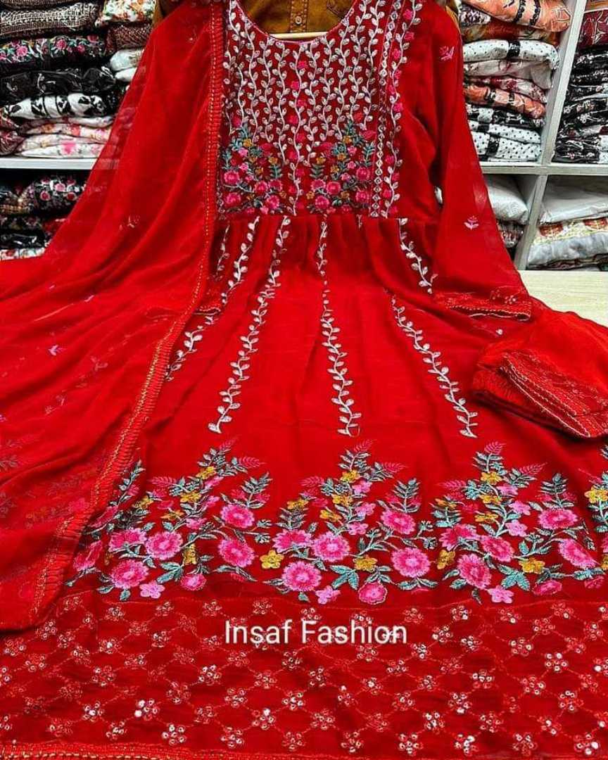 Premium,Quality,Indian,Georgette,Party,Wear,Ready,Nayra,Cut,Dress