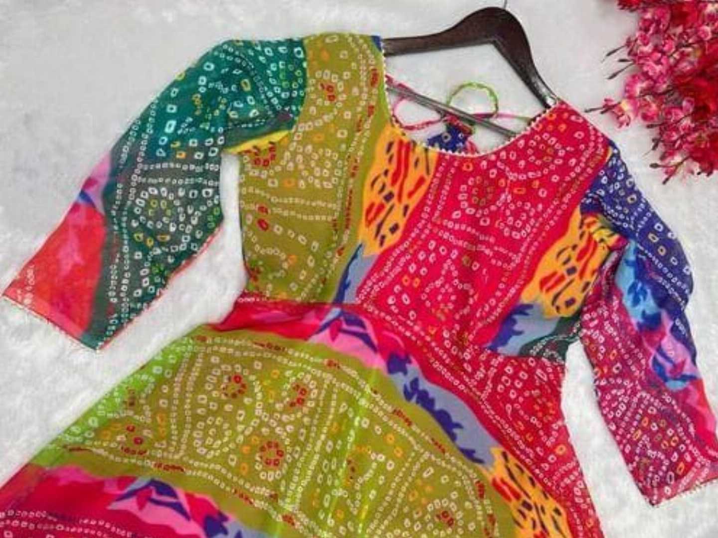 Most,Demanding,Bandhani,Print,Anarkali,