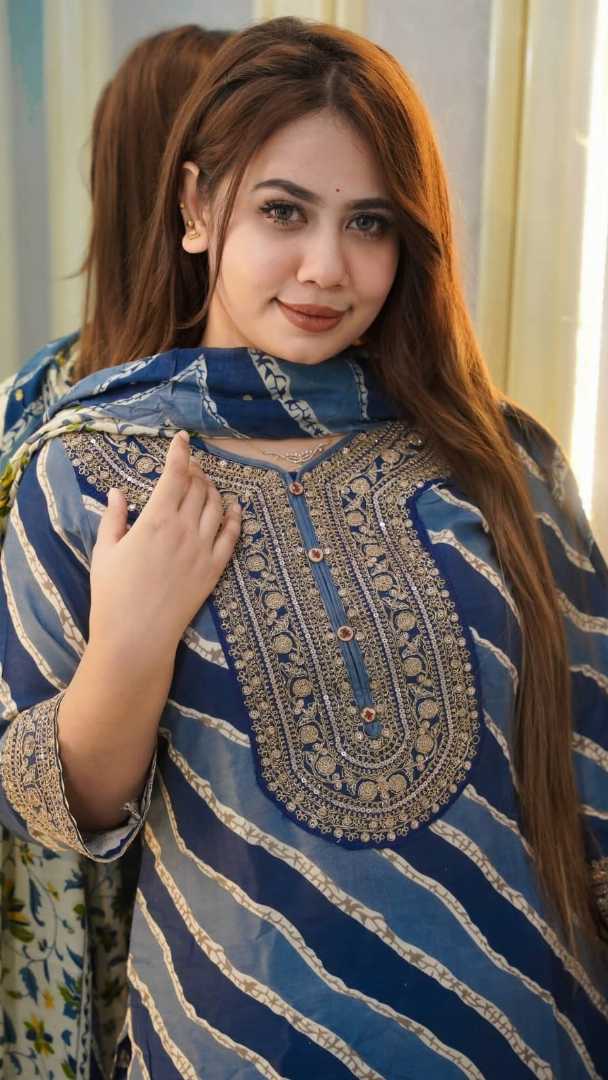 Premium,Cotton,Embroidery,Printed,Three,Pieces,